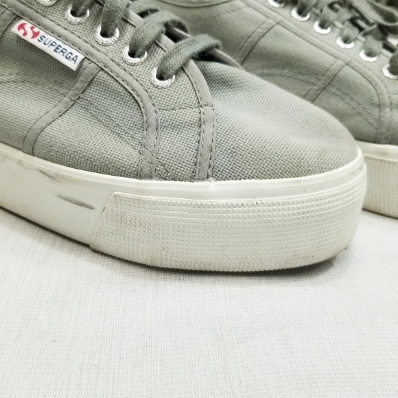Superga Womens Platform Shoes Gray Low Top Canvas Sneaker‎ Skater Hipster 41.5 - Picture 11 of 15